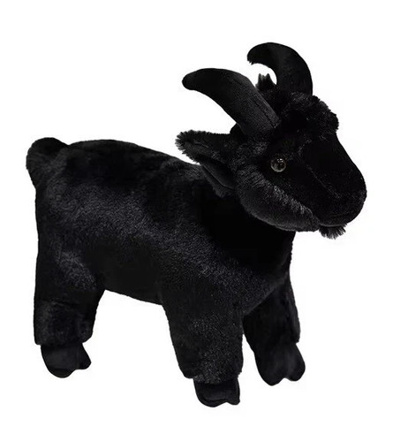 New black goat plush toy - new, 12"